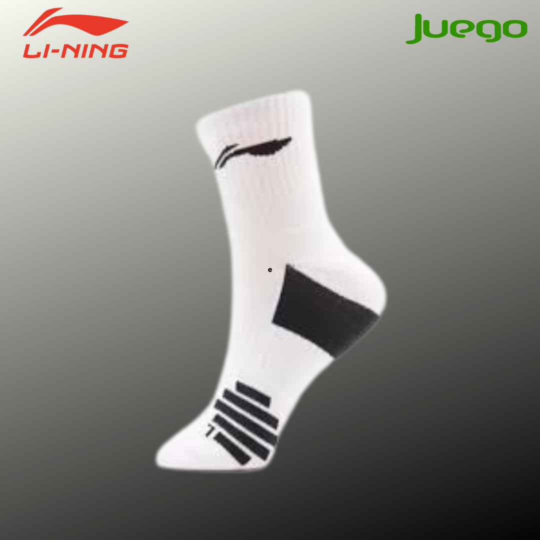 LI-NING QUARTER SOCKS AWLR-234-3 WHITE BLACK