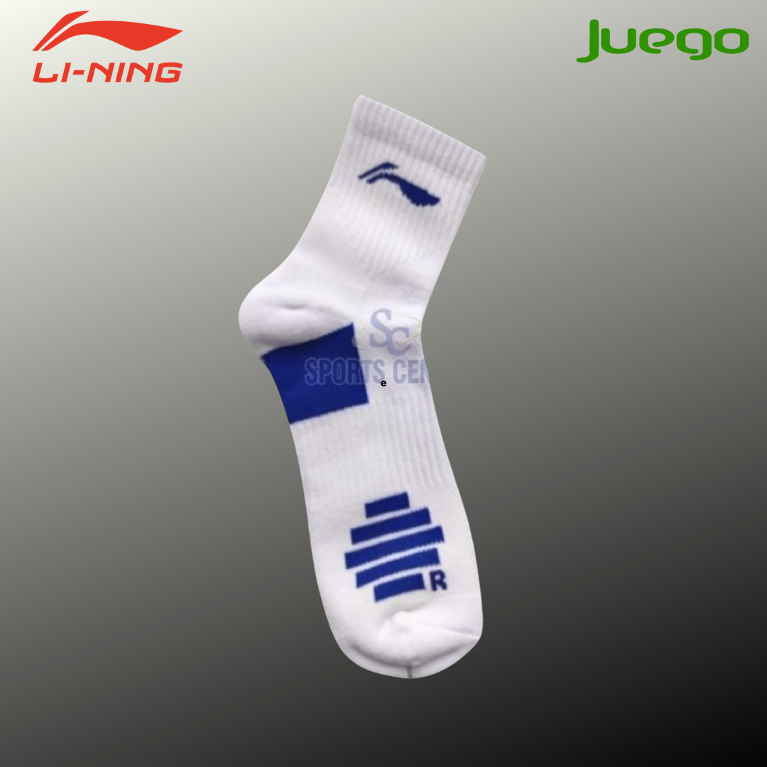LI-NING QUARTER SOCKS AWLR-234-2 WHITE BLUE