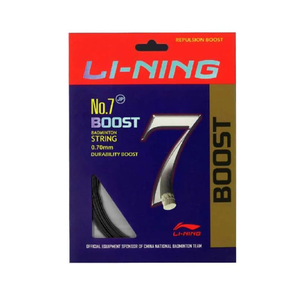 LI-NING No. 7 BOOST Badminton Strings (Black Storm)