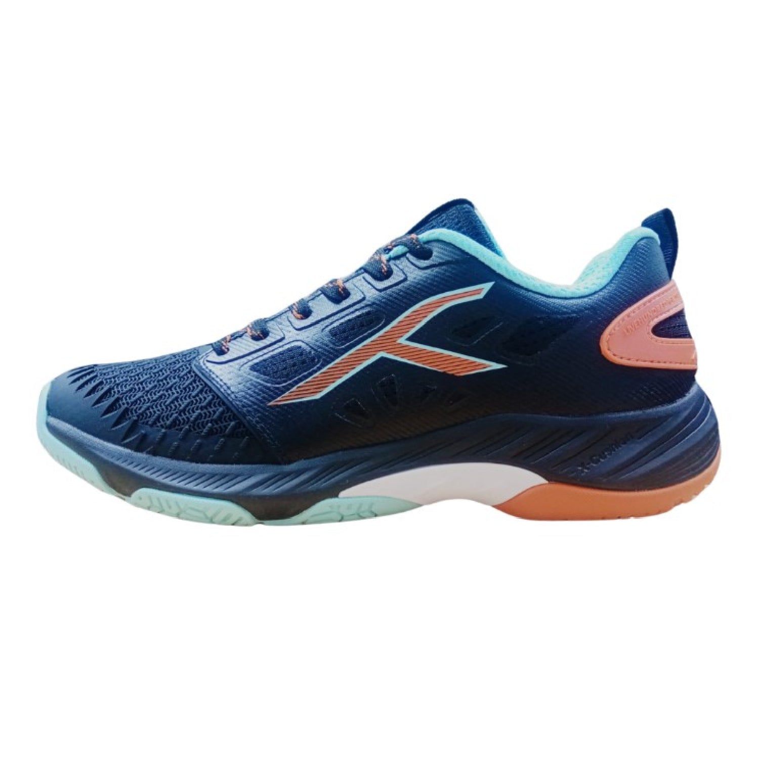 HUNDRED Hypercourt Badminton Shoes (Black/Orange/Blue)