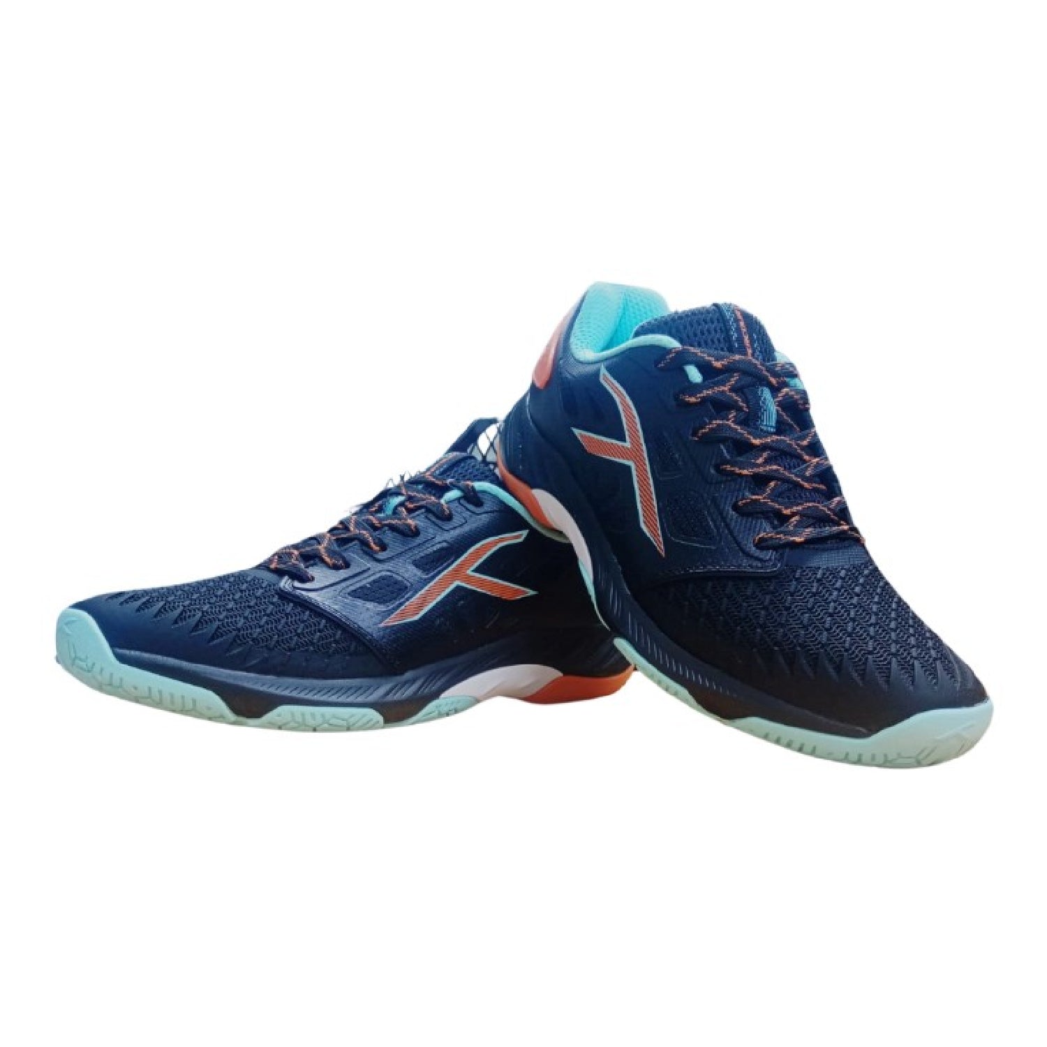 HUNDRED Hypercourt Badminton Shoes (Black/Orange/Blue)