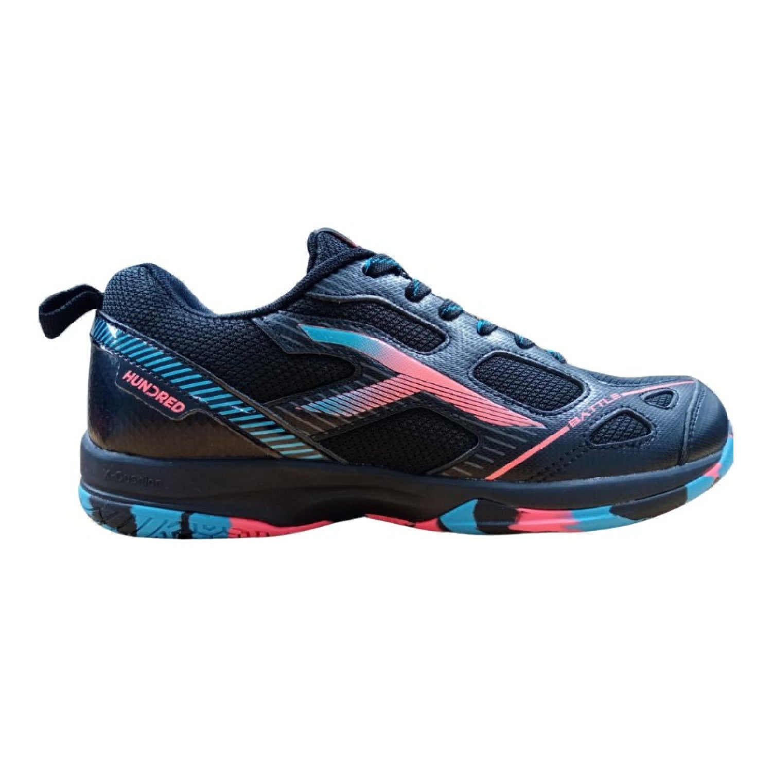 HUNDRED Battle Badminton Shoes (Black/Orange/Blue)