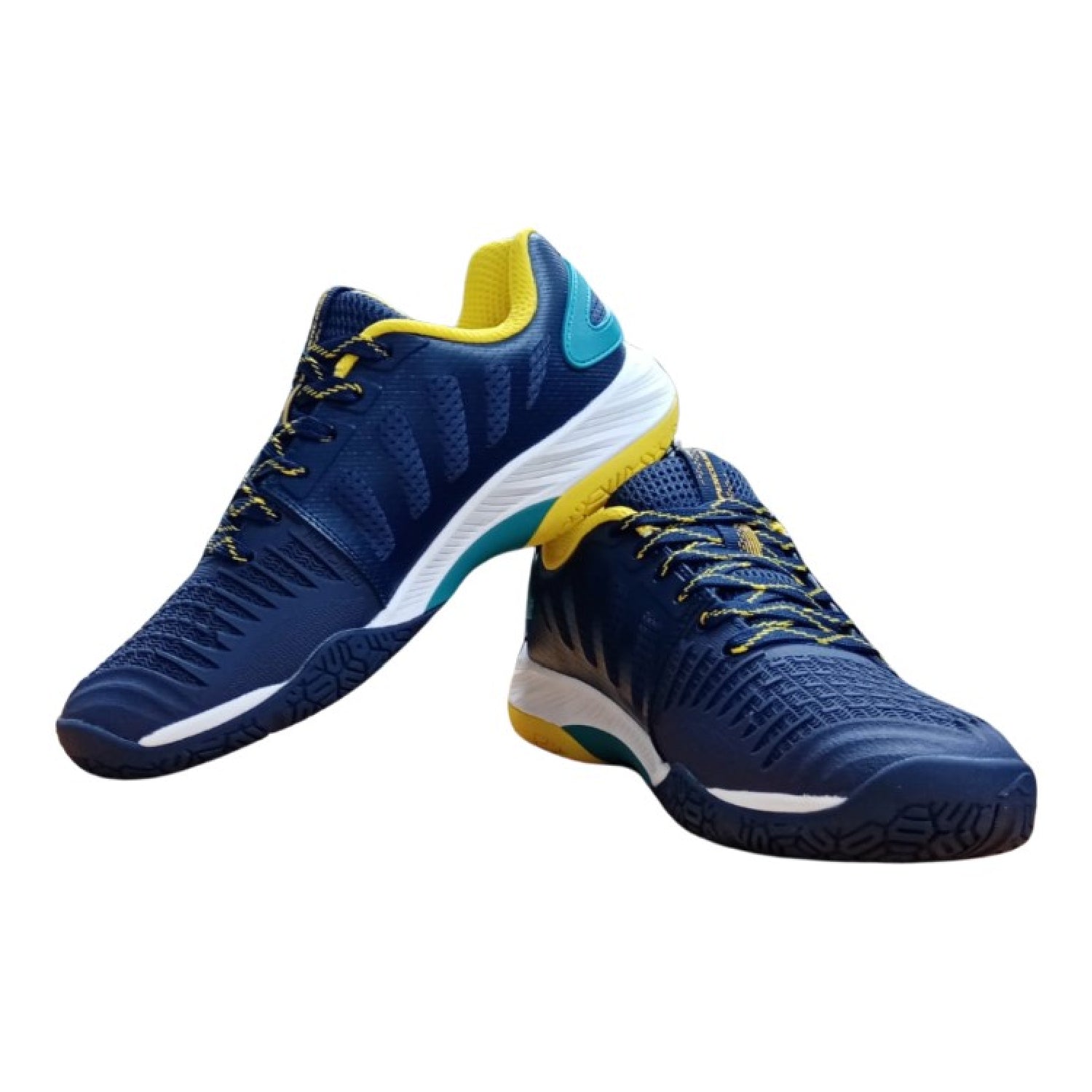 HUNDRED Hypercourt Badminton Shoes (Navy/Green/Yellow)