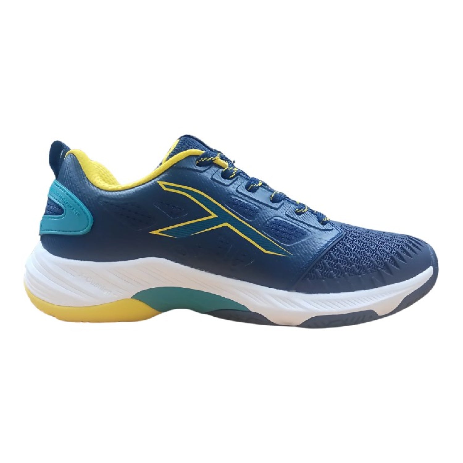 HUNDRED Hypercourt Badminton Shoes (Navy/Green/Yellow)