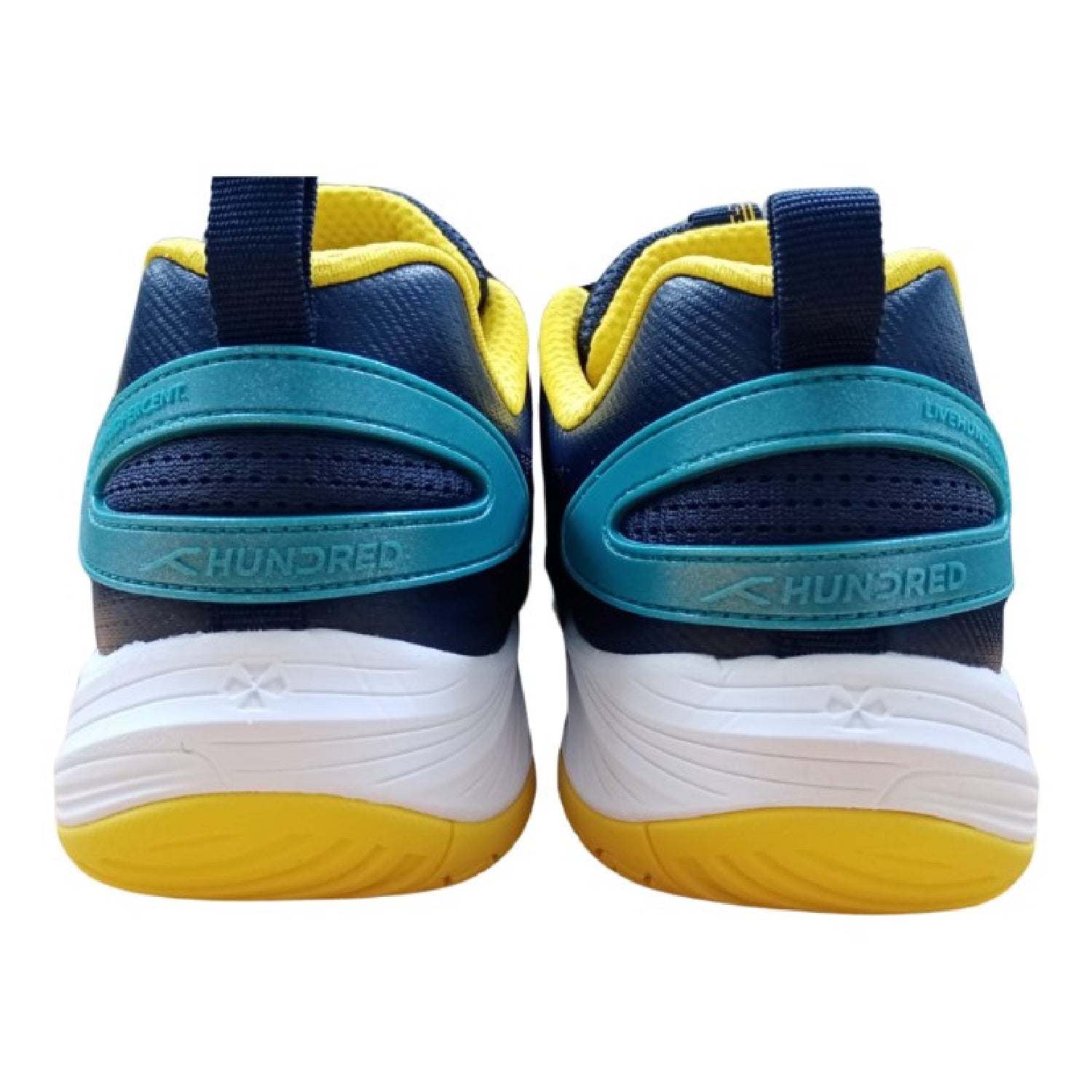 HUNDRED Hypercourt Badminton Shoes (Navy/Green/Yellow)