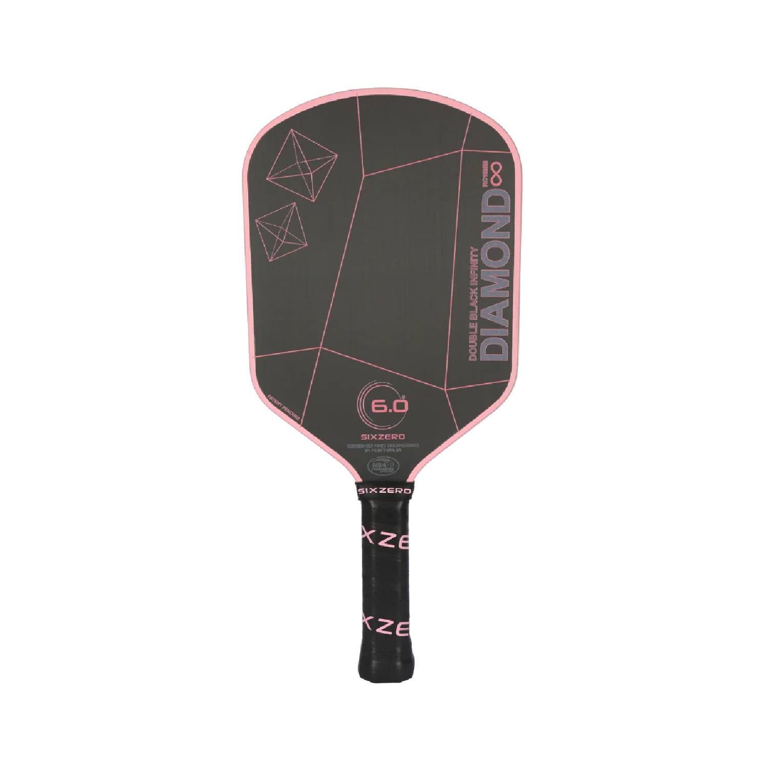 SIX ZERO Infinity Edgeless Double Black Diamond Control (Cherry Blossom Pink) - Pickleball Paddle