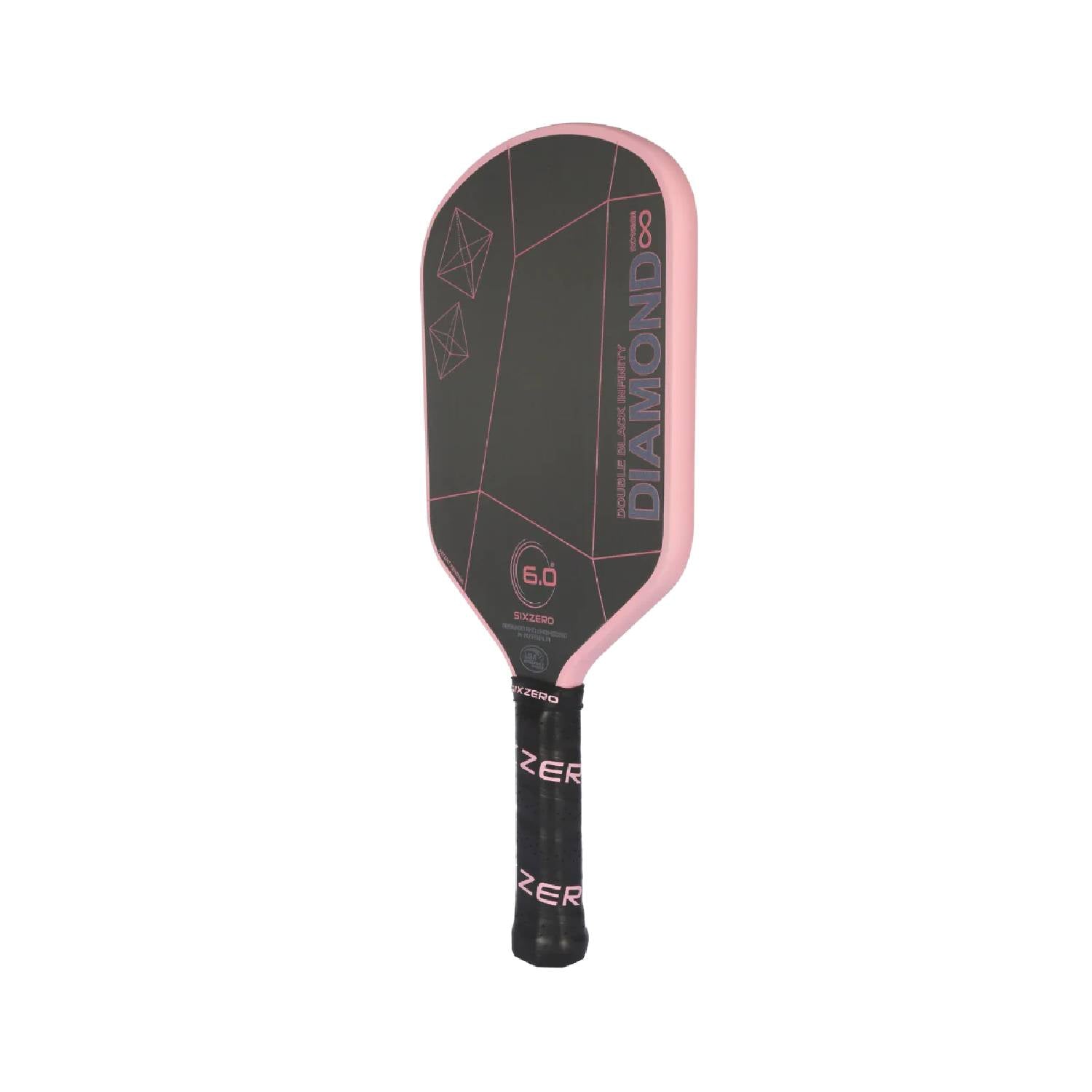 SIX ZERO Infinity Edgeless Double Black Diamond Control (Cherry Blossom Pink) - Pickleball Paddle