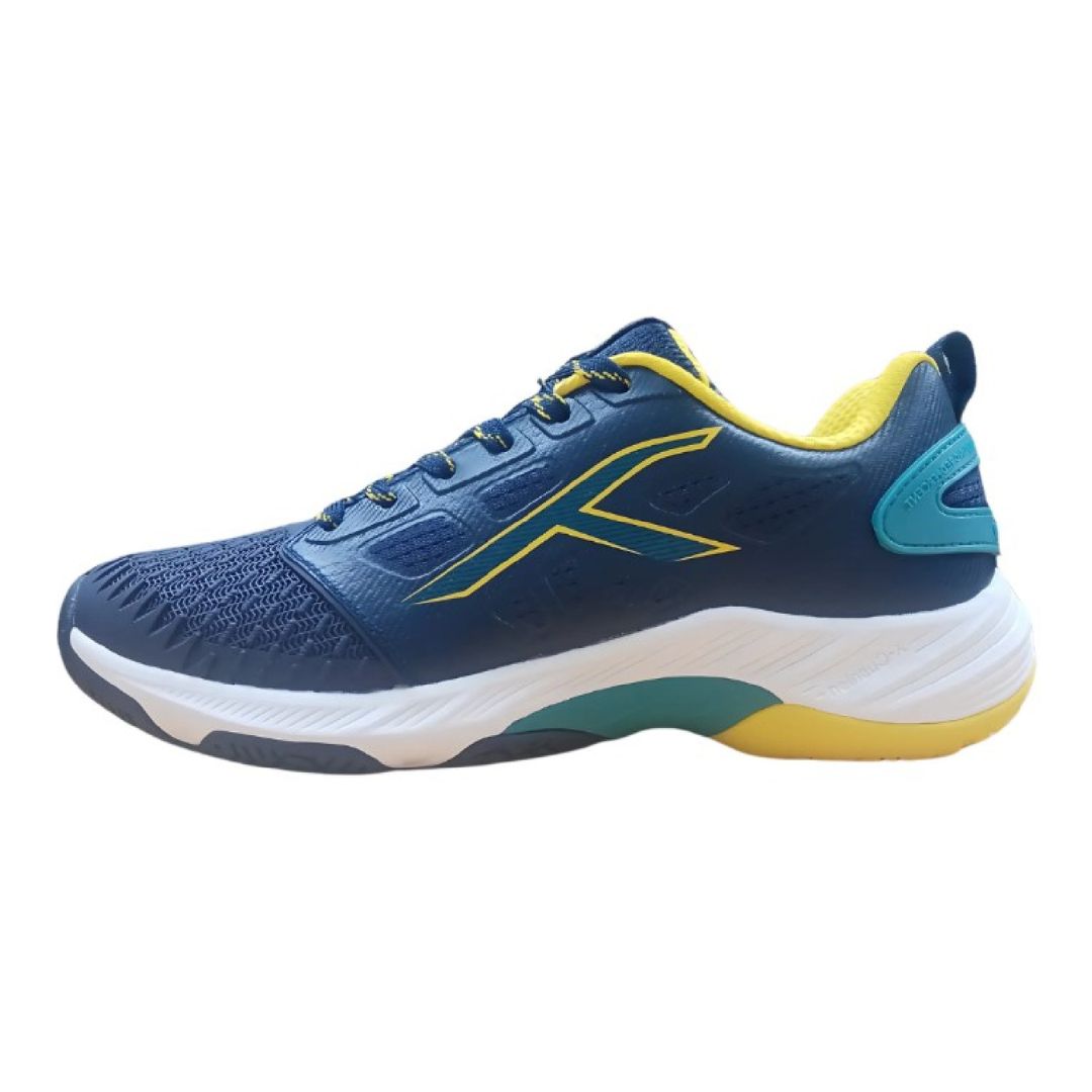 HUNDRED Hypercourt Badminton Shoes (Navy/Green/Yellow)