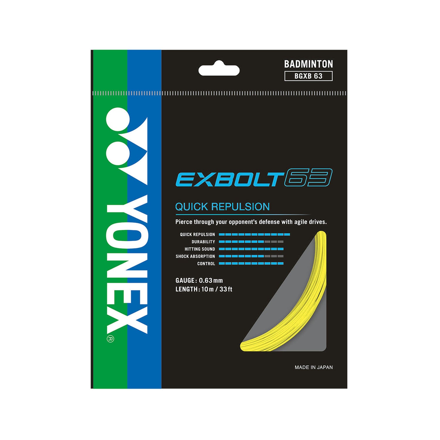 YONEX EXBOLT 63　100m Yonex EXBOLT 63 Badminton Strings – Perfect For Your Fastest