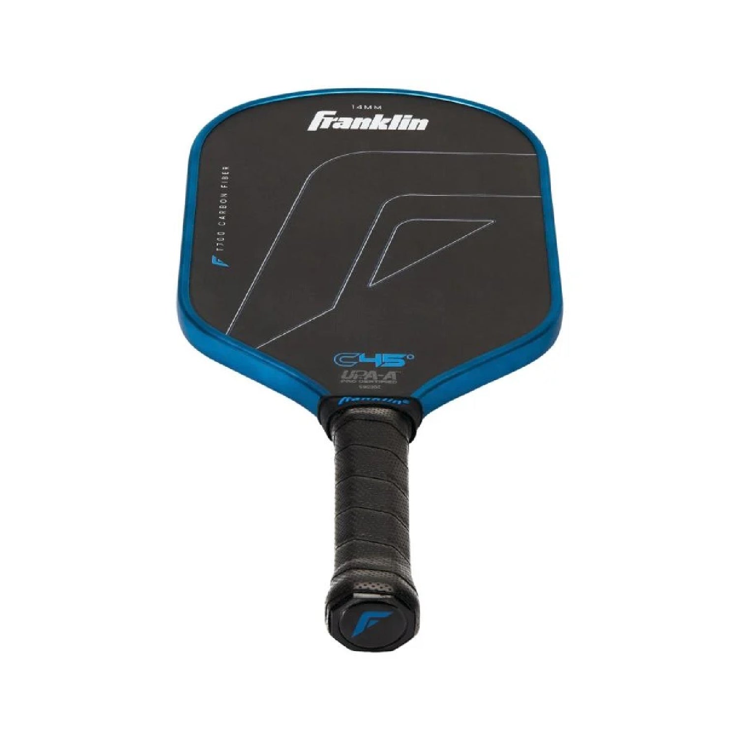 ピックルボール パドル Raw Carbon FIber Light Blue Franklin C45° Carbon Fiber Paddle - Hybrid 14mm - Blue