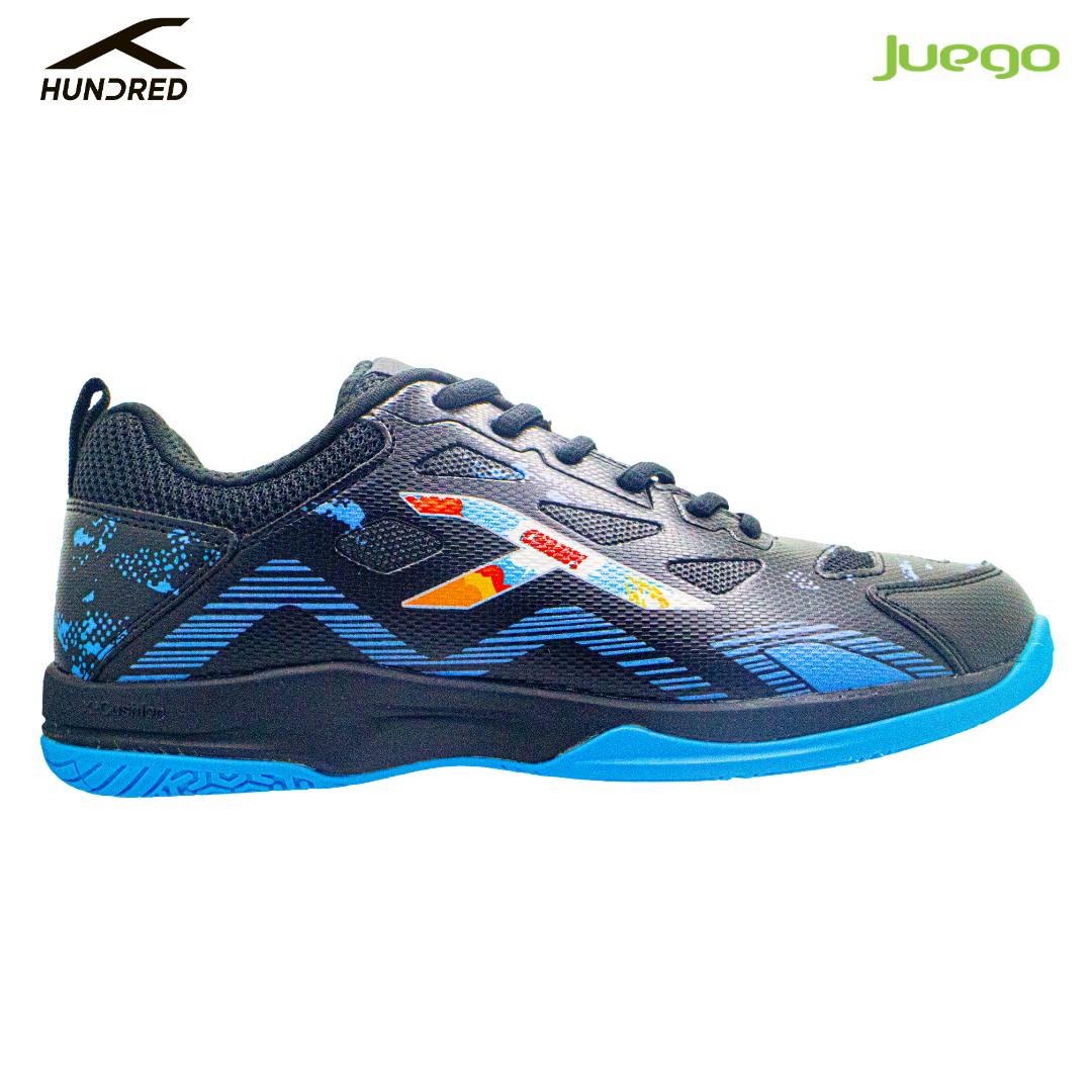 HUNDRED BADMINTON SHOES (RAZOR)  BLACK BLUE UNISEX