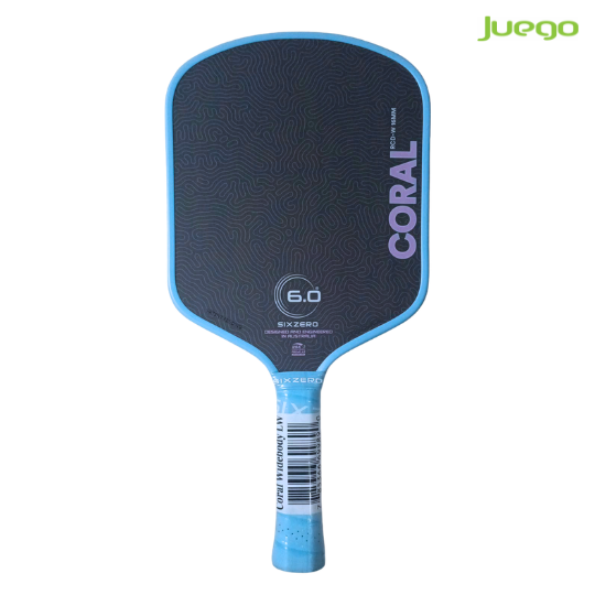 Six Zero CORAL LIGHTWEIGHT 16MM Misty Blue Pickleball Paddle