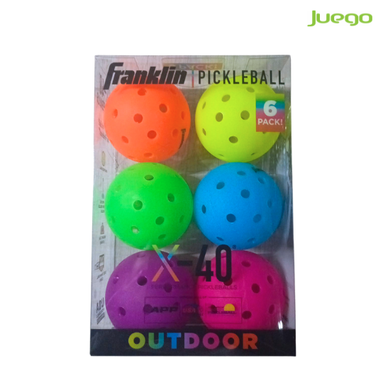Franklin X 40 6 PACK VELLUM NEON (assorted) Pickelball Ball