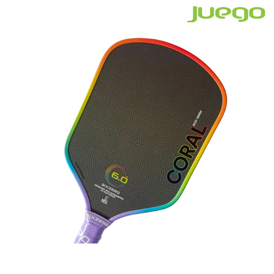 SIX ZERO Coral Rainbow Edition 16MM Pickleball Paddle with case